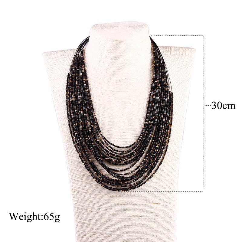 Statement Necklace for Women Collier Femme Boho Beads Multi-layer Choker Necklaces & Pendants Bijoux Collares