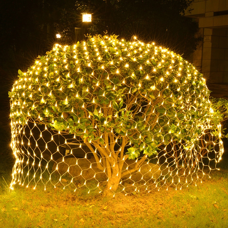 2 x 3m 6 x 4m 8 x 10m ledet nett netting fe streng lys fisk krans vindu gardin julelys bryllup fest dekor lys