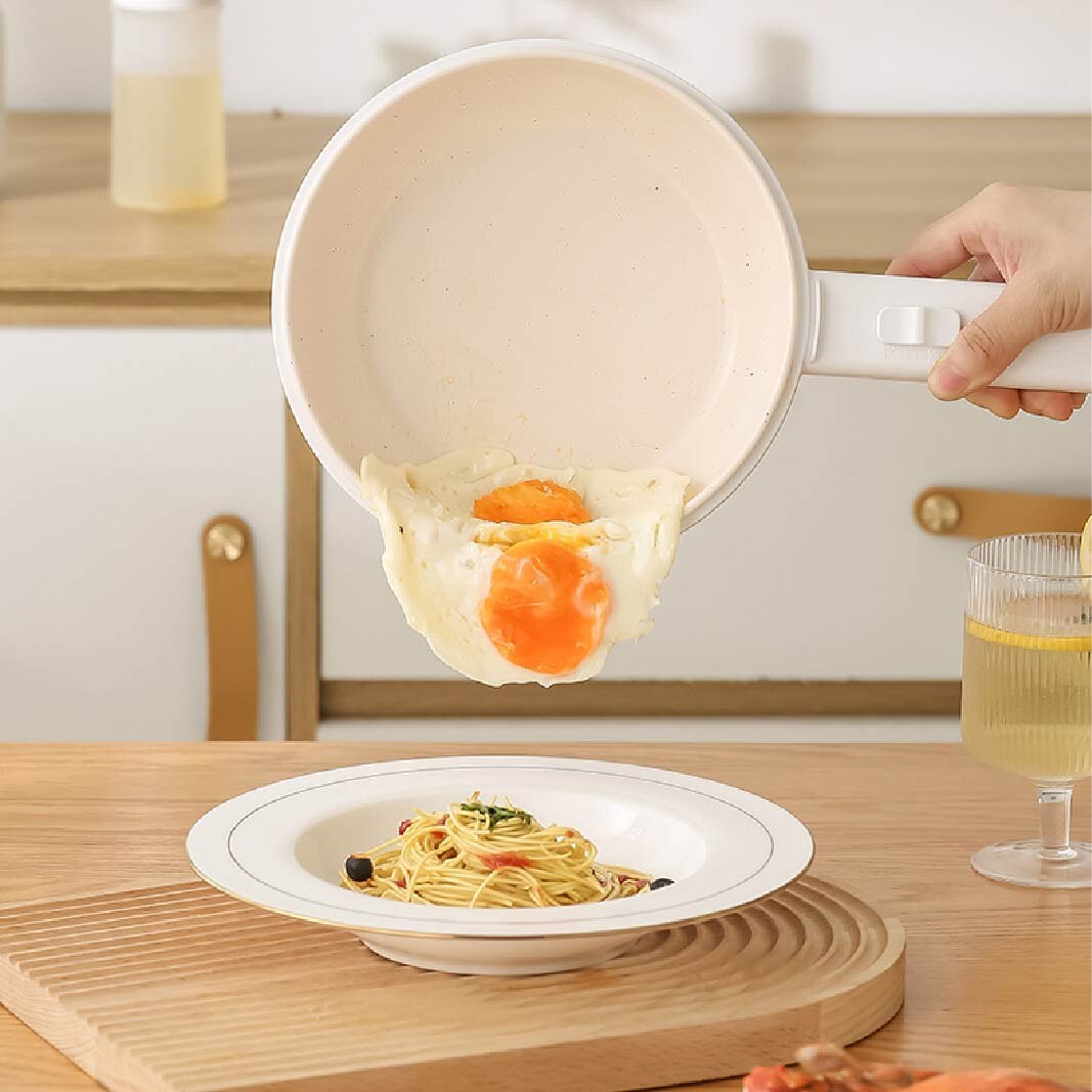 220V Multifunction Pot Integrated Electric Cooking Pot Household Pot Breakfast Machine Frying Pan Steamer Pot 1.5L