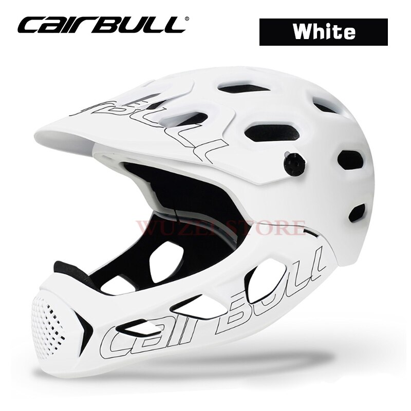 CAIRBULL – casque de vélo pour adultes, couverture complète, pour vélo tout-terrain, vtt, route, DH MTV, cyclisme de descente: CB-49 White