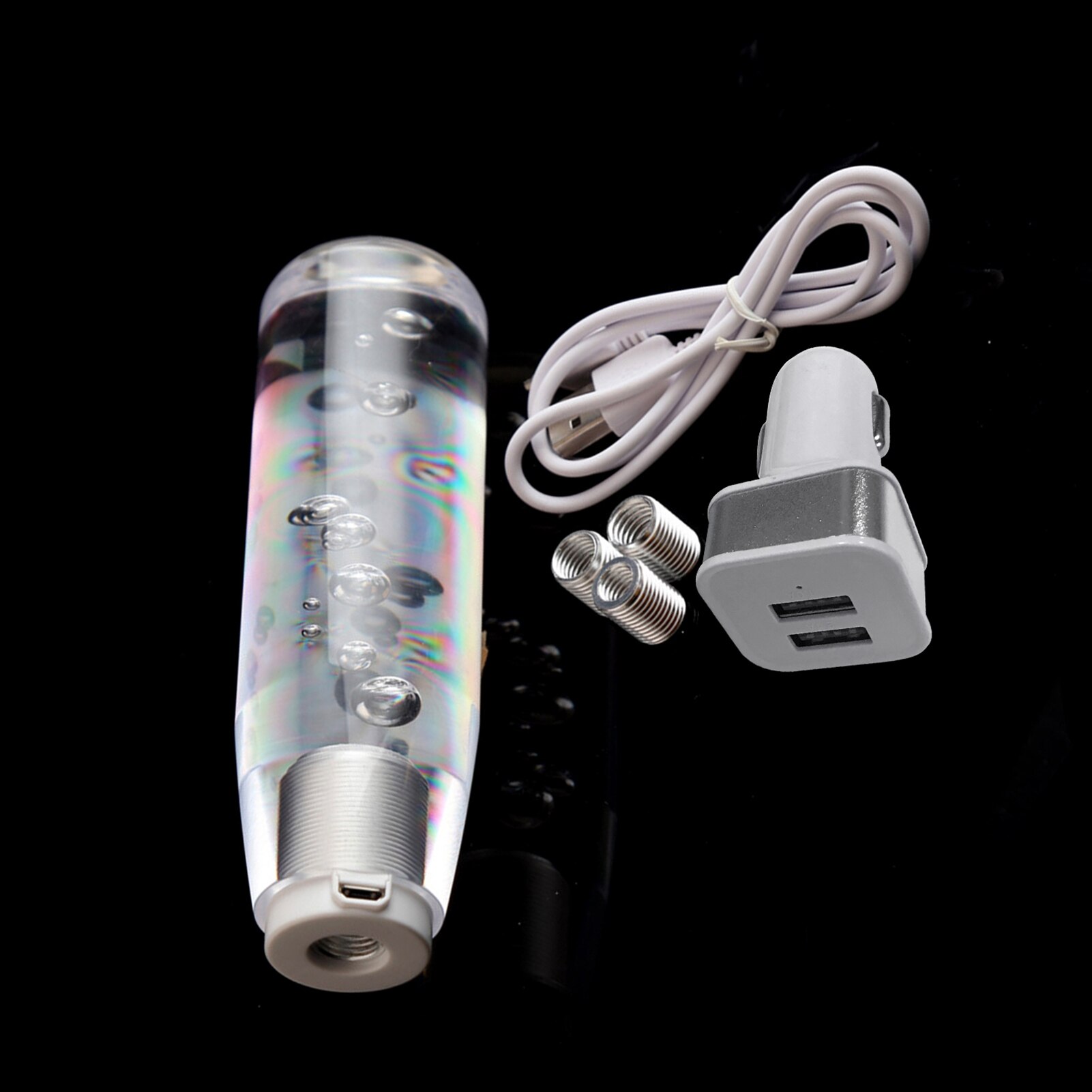 Led lys rgb skift knap stick krystal gennemsigtig boble gear shifter 10cm/15cm/20cm/25cm/30cm multicolor gradient shift knop