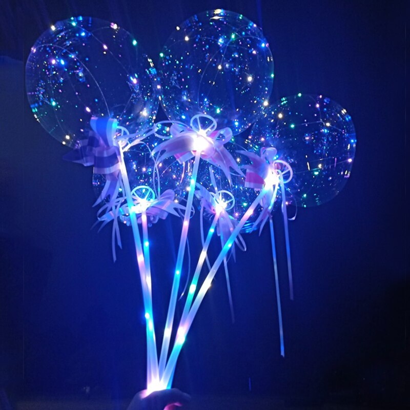 Transparent wave ball with lights glowing balloons cartoon balloon for party wedding night date romantic