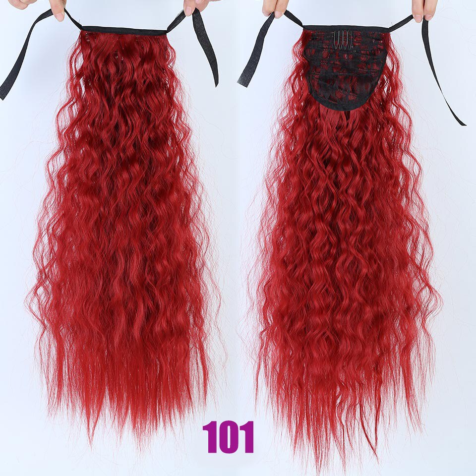 Extension capillaire synthétique à Clip bouclée crépue-MEIFAN | Postiche Afro longue, queue de cheval à enrouler pour femmes: 101