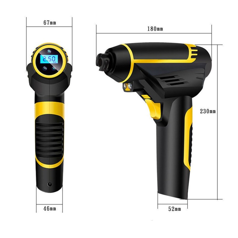 Portable Handled Digital Air Compressor Pump USB Rechargable Car Air Compressor