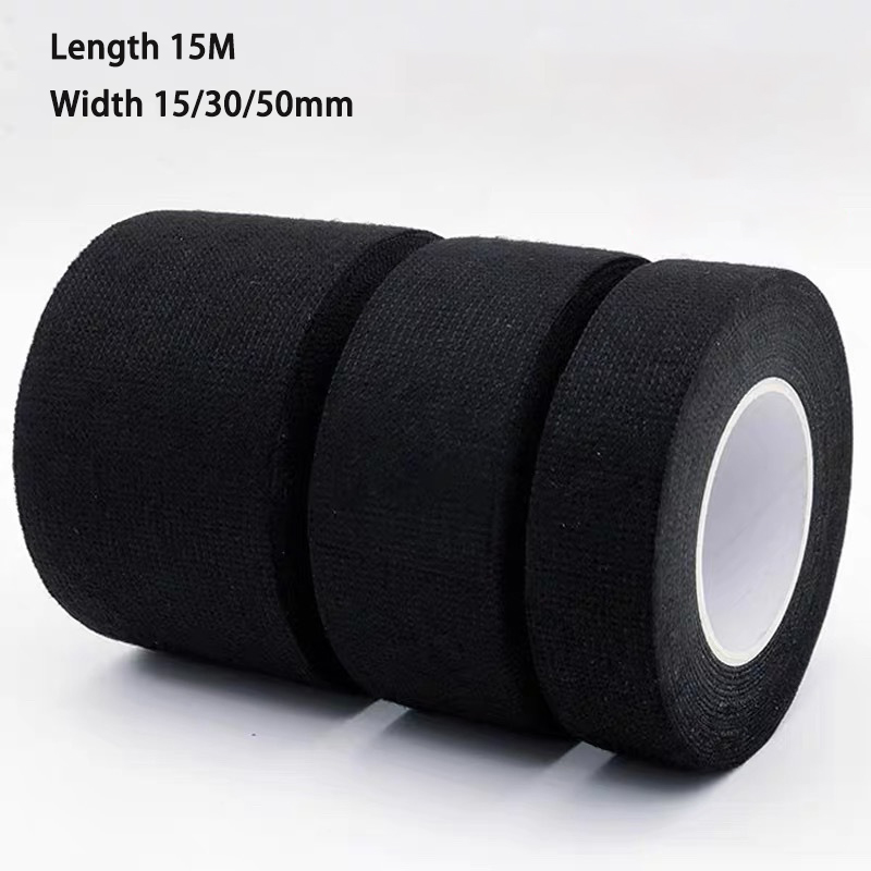 15/30/50mm Nastro fonoassorbente Isolante Nero Adesivo elettrico Resistenza impermeabile al calore Rubinetti Isolamento Tessuto per auto Panno