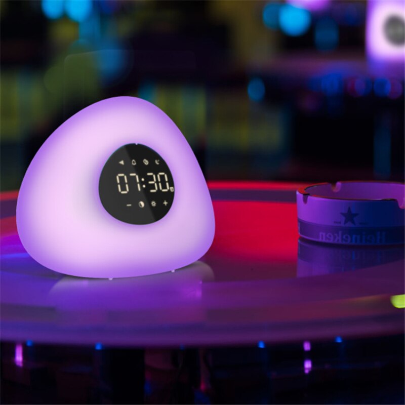 Sunrise Digital Alarm Clocks Smart Wake-Up Light Touch Sensor Bedside Lamp Alarm Clock RGB 7Colors Light Clocks Snooze Feature