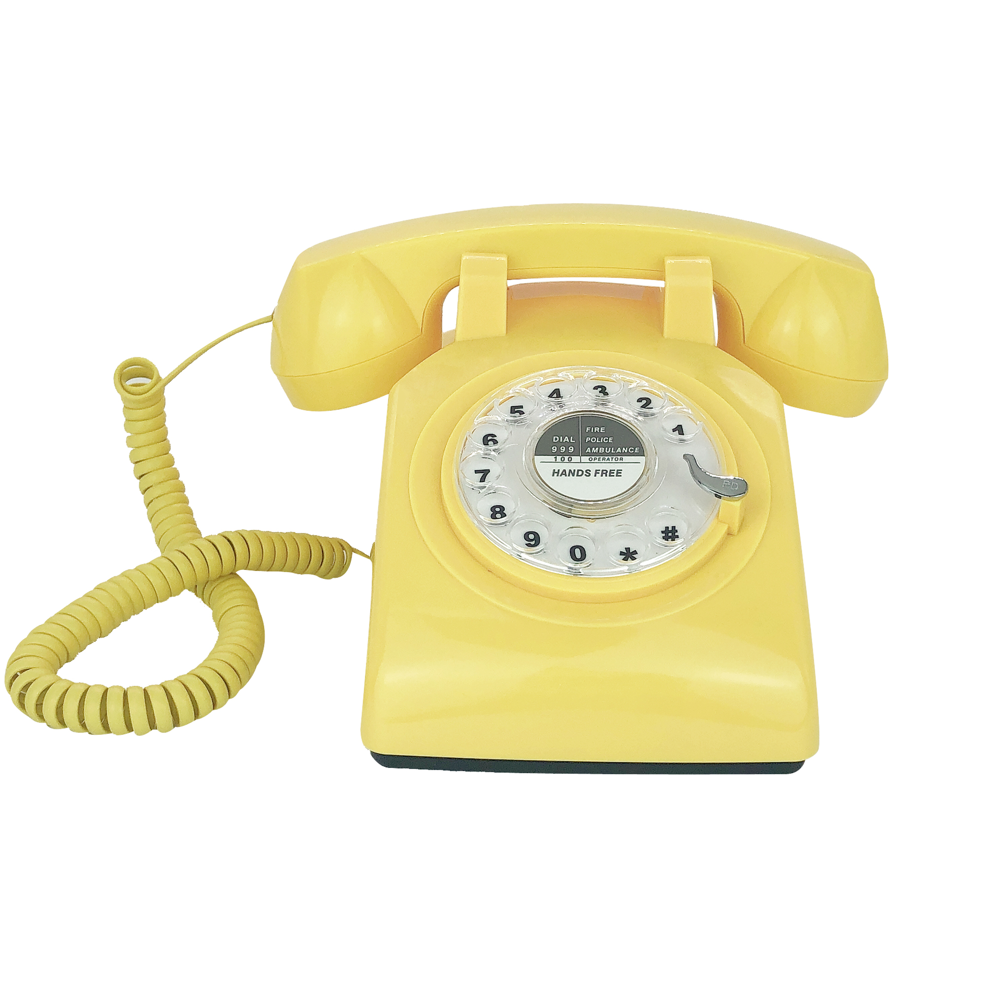 Téléphone portable rétro rose Vintage à cadran rotatif, téléphone fixe mains libres pour la maison/le bureau/l&#39;hôtel, téléphones anciens pour Senior: yellow telephone