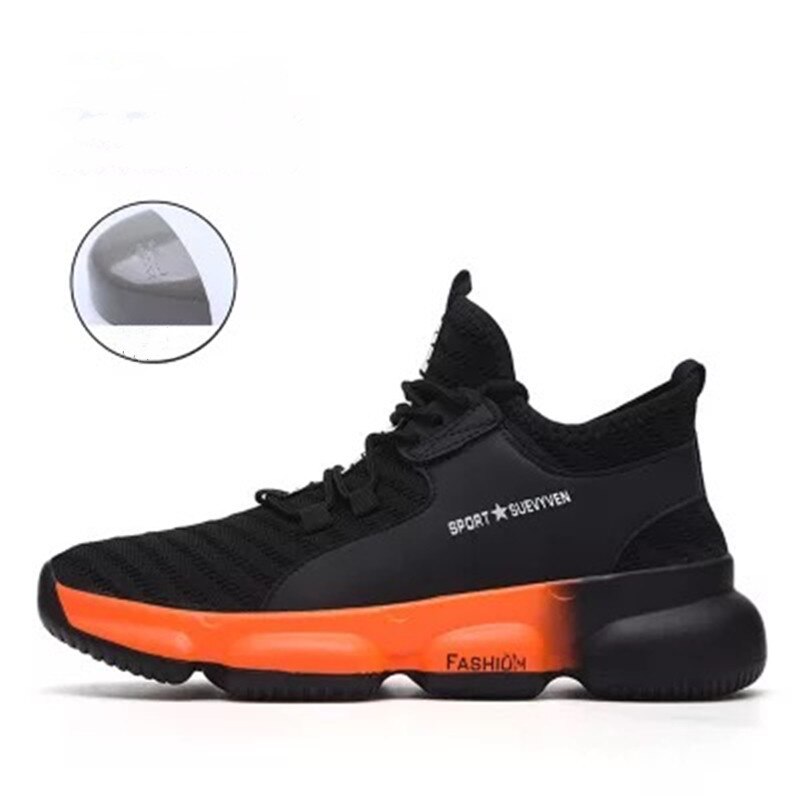 Men Safety Work Shoes Boots Male Breathable Construction Work Shoes Steel Toe Indestructible Safety Work Boots: 43