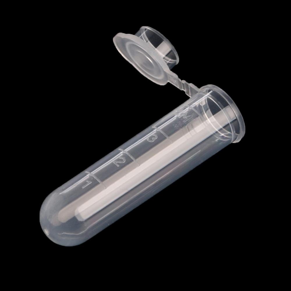50Pcs 5ml Plastic Transparent Test Centrifuge Tube Bayonet Vial Sample Laboratory Container Laboratory Supplies
