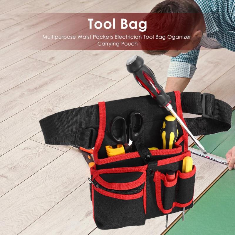 Wear-resistant Tool Bag Durable Polyester Hardware Electrician Waist Pack Hammer Pliers Pouch Repair Tools Storage
