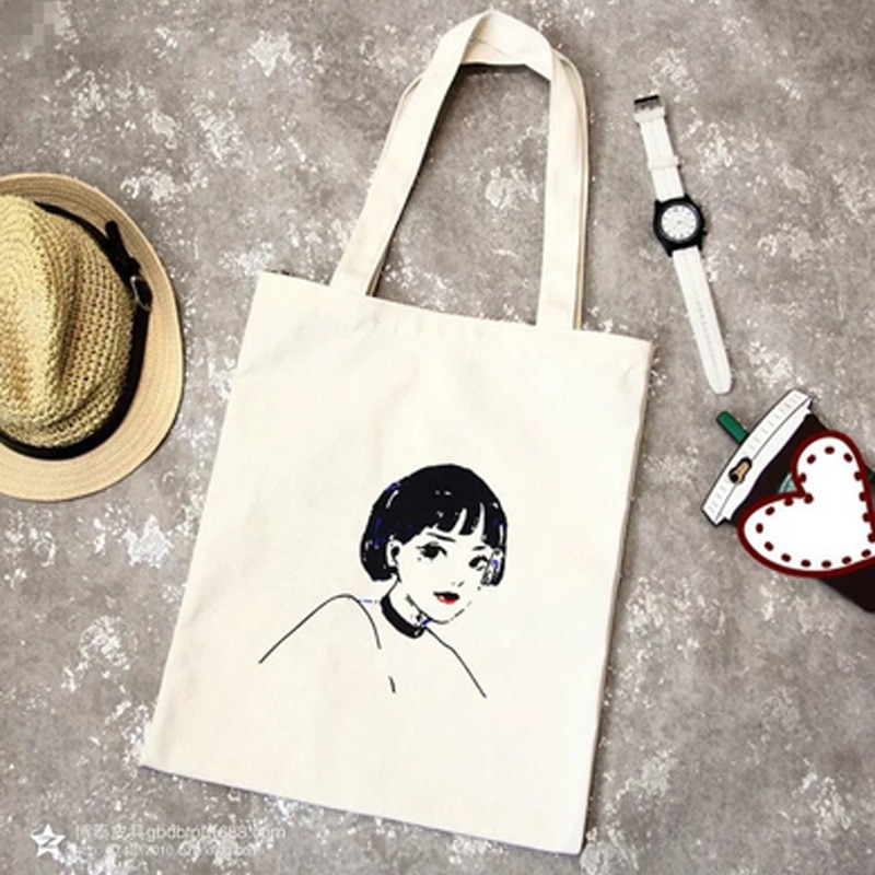 Leuke Print Canvas Tote Vrouwen Shopper Shopping Schoudertassen Herbruikbare Opvouwbare Mode Handtassen voor vrouwen
