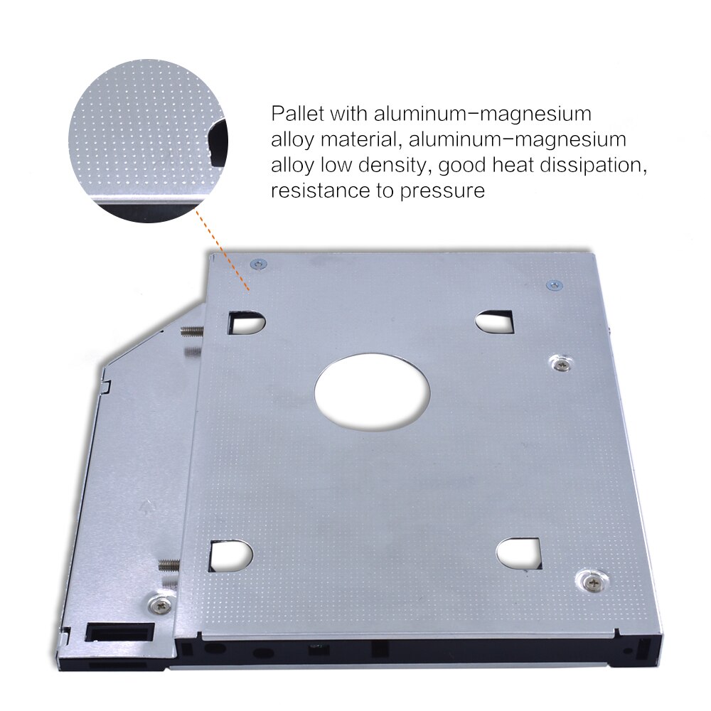 TISHRIC Aluminium 2nd HDD Caddy 12.7mm SATA 3.0 CD DVD naar HDD Voor 2.5 &#39;&#39;SSD HDD Case behuizing CD-ROM Optibay