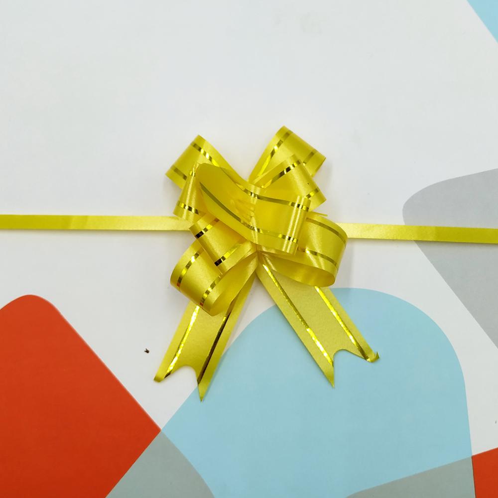 Wrap Pull Bow Confetti Bow Bow With Ribbon For Wedding Christmas Party Wrapping 2.2"Inch (70 Pcs): yellow