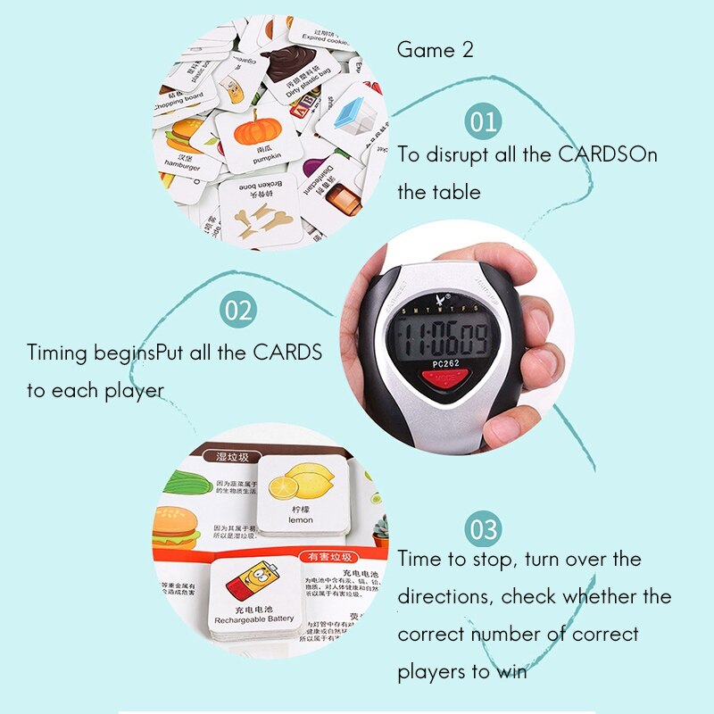 Garbage Sorting Toy Early Educational Toys Mini Trash Can Clean Trash Sorting Learn Basic Life Skills