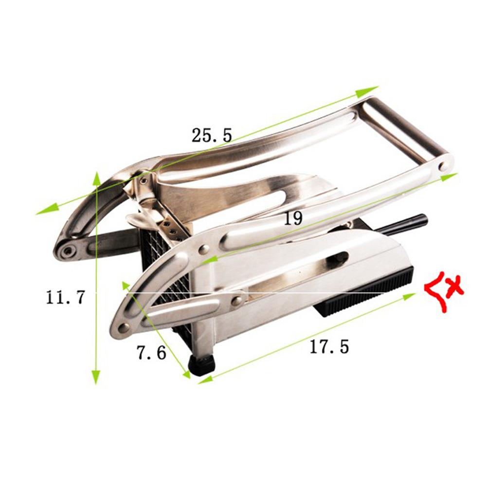 Stainless Steel Potato Chipper with 2 Blades Ergonomic Handle Tool