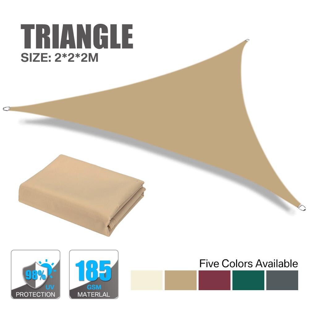 Small Size 2x2x2M Sun Shade Sail 98%UV Block/Anti-snow Triangle Canopy For Children Playground Garden Patio Shelter Awnings: Sand 2x2x2M
