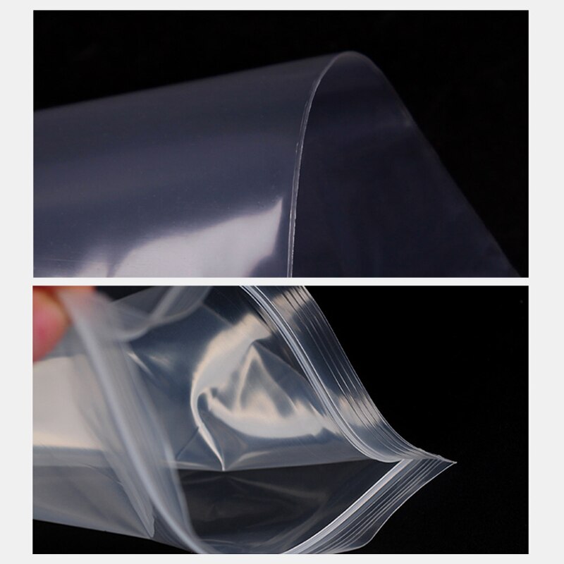 100Pcs Transparent Plastic Sealed Bag Food Storage Container Bags Zip Lock Reclosable PE Storage Ziplock Bags Organizer