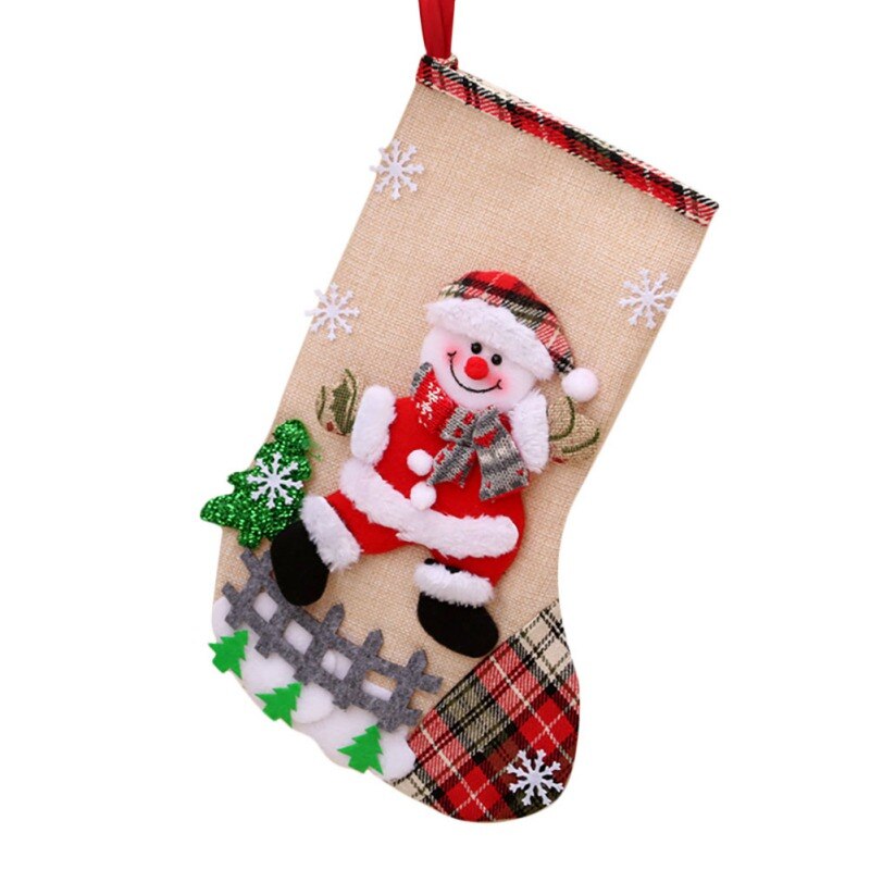 Linnen Groot Formaat Kerstsok Houders Partij Kerst Haard Decoraties: 2