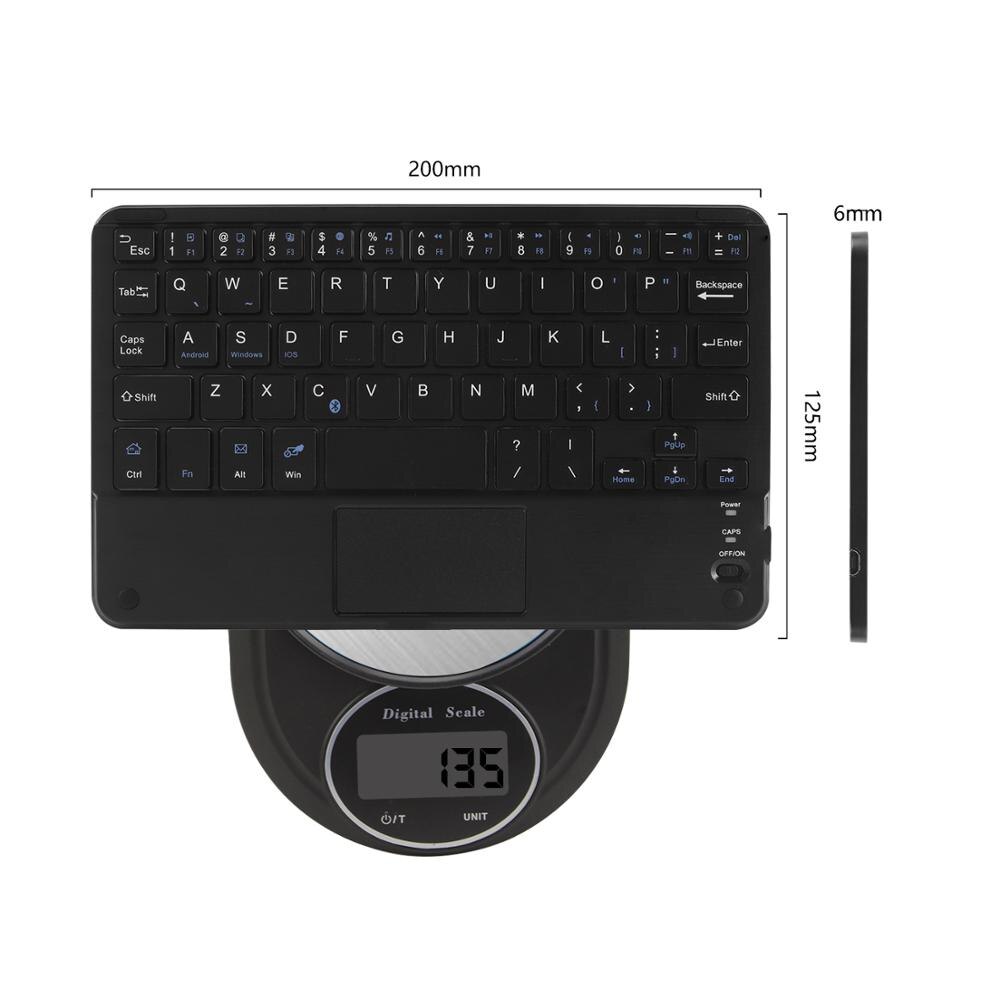 Bluetooth Keyboard Mini Wireless Keyboard Rechargeable BT 5.0 Touch Keypad Ultra-thin Ergonomic Keybord with 59 Keycaps For PC