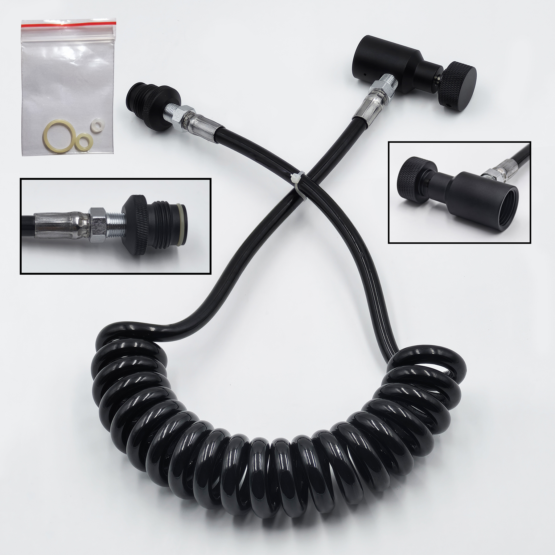 Hpa Coil Afstandsbediening Slang Lijn 100Inch (2.5M) Lengte Met Of Zonder Dia Check 8Mm Mannelijke En Vrouwelijke Snelle Ontkoppeling 3000psi Gauge: Licht Groen