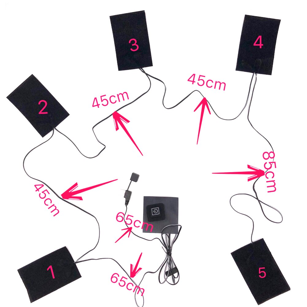 USB Electric Charged Heating Jacket Winter Three-level Thermostat Outdoor Warm Heated Vest Pad DIY Heated Clothing Waterproof