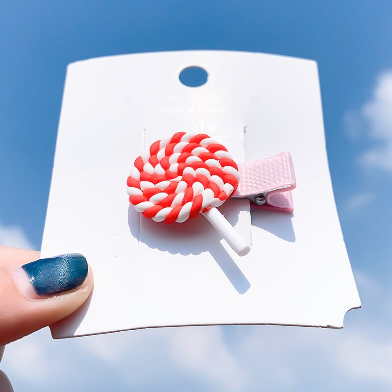 [Xwen]Korean Candy Color Edge Clip Rainbow Hairwear Lollipop Bangs Cute Girl Kids Hairpin Simple Hair Accessories OH1337: 7