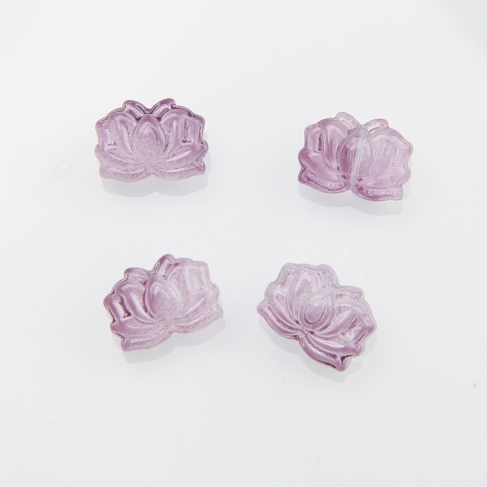 50PCS Flower Glass Beads Charms Pendant Necklace for Jewelry Making Supplies Beaded Findings DIY 10*14mm: black