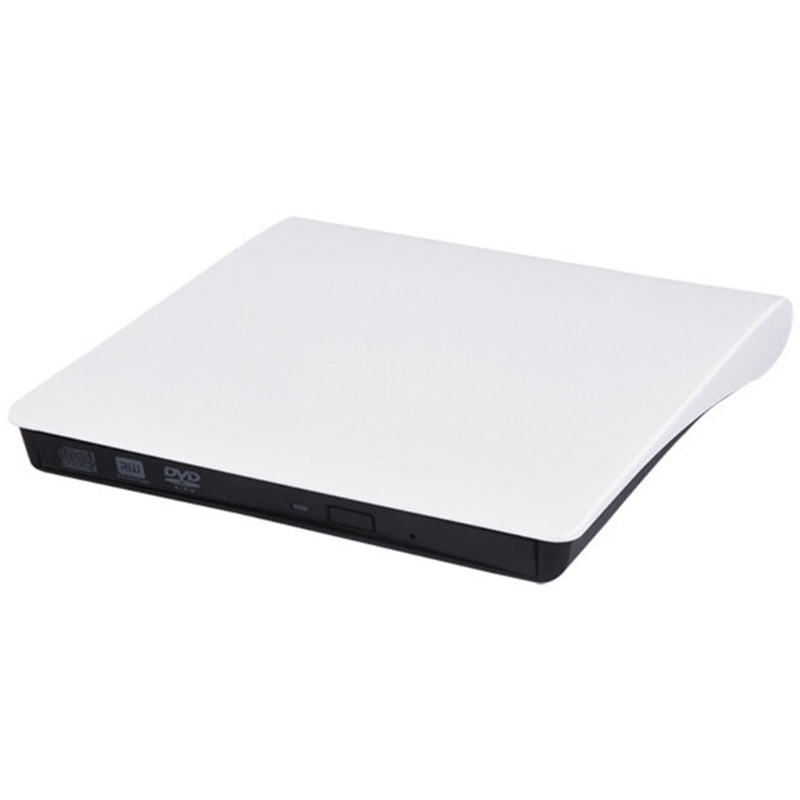 Externe Cd Dvd Drive Usb 3.0 Premium Portable Usb Cd Rom Dvd +/-Rw Optische Drive Speler Reader schrijver Brander: WHITE