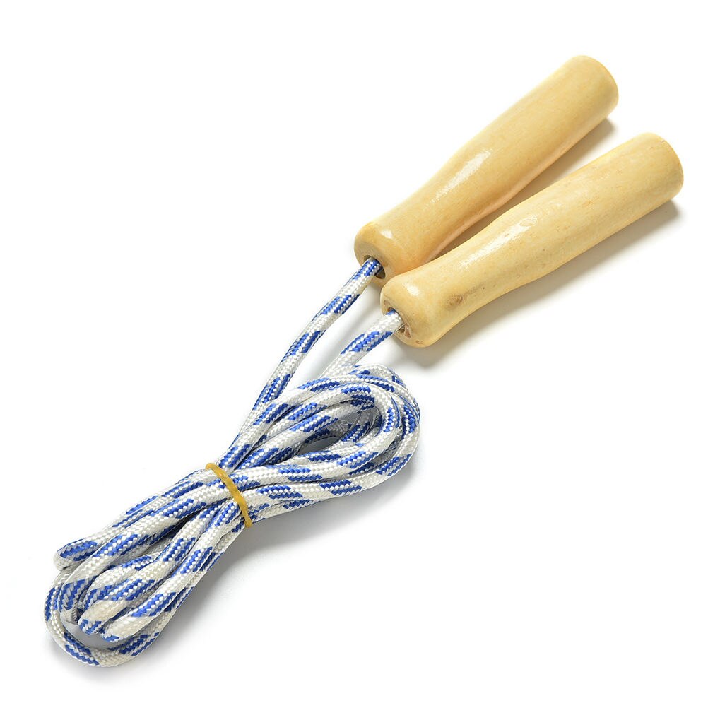 Wooden Sports Skipping Rope Kids Jump Rope Wood Grip Handle Children Fitness Equipment Gym Equipments Random Color