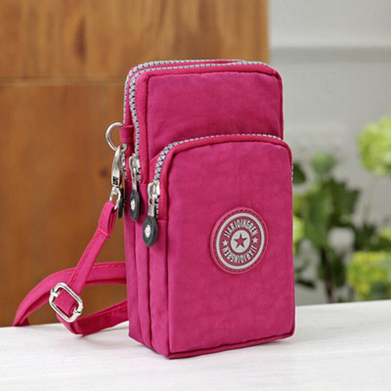 Draagbare Opbergtas Cross-Body Mobiele Telefoon Schoudertas Pouch Case Riem Handtas Portemonnee Portemonnee Portemonnees: Rood