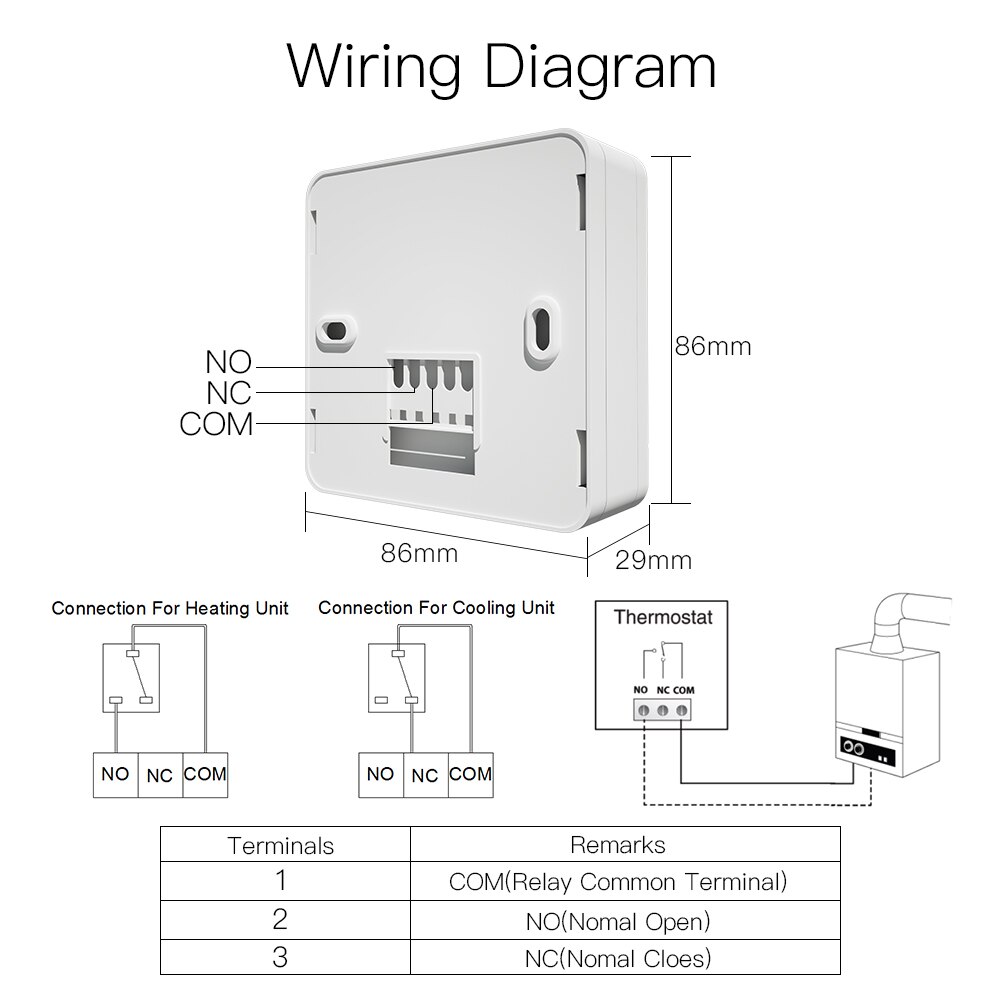 LCD Screen Programmable Wall Mount Gas Boiler Thermostat Temperature Controller Wall-mounted thermostat Warm thermostat