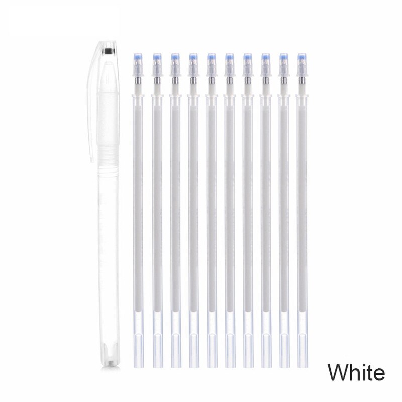 1Set Stof Markers Potlood Vervagen Out Voor Tekening Lijnen Verdwijnen Marker Pennen Warmte Uitwisbare Pen Diy Craft Naaien Accessoires: White