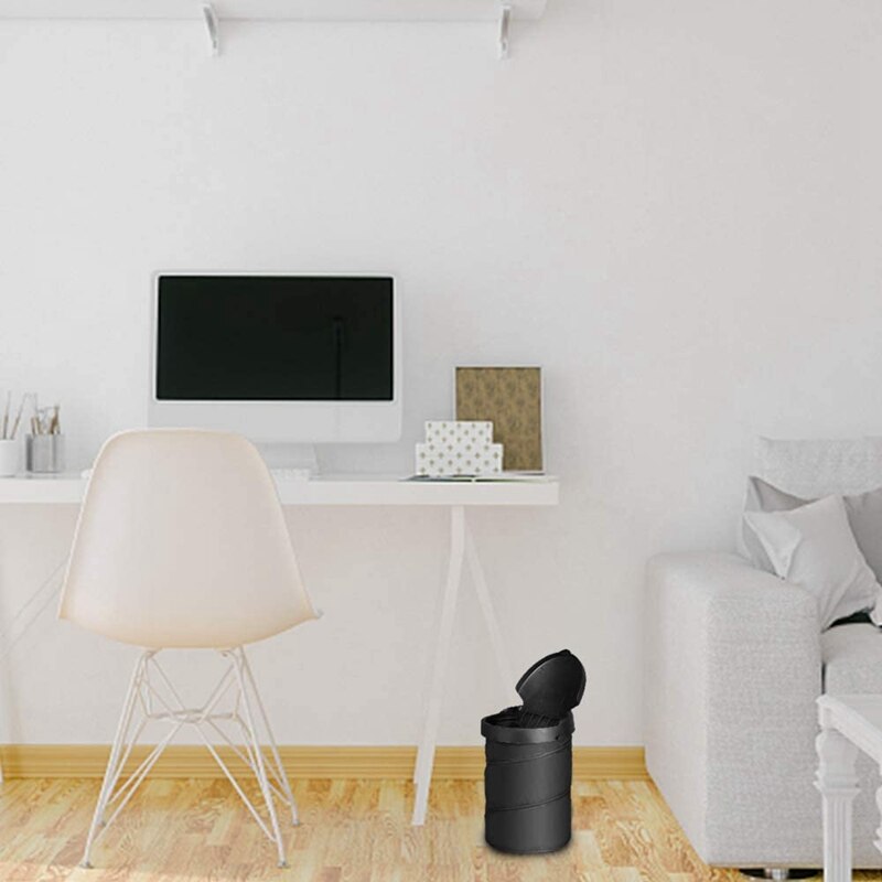 Car Trash Can Portable Garbage Bin Collapsible -Up Bag Waste Basket Bin Rubbish Bin Black