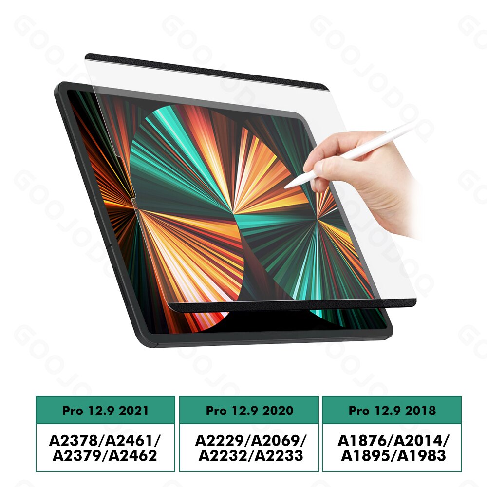 Magnetic Like Paper Screen Protector for iPad Pro 11 12 9 Feel-Paper Screen Protector for iPad Air 4 5 iPad 8 9 Generation: Pro 12.9 2021-2018