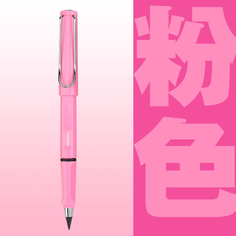 Office Everlasting Pencil Reusable Unlimited Writing Eternal Inkless Pen Painting Replaceable Nib Head No Sharpening Student: pink