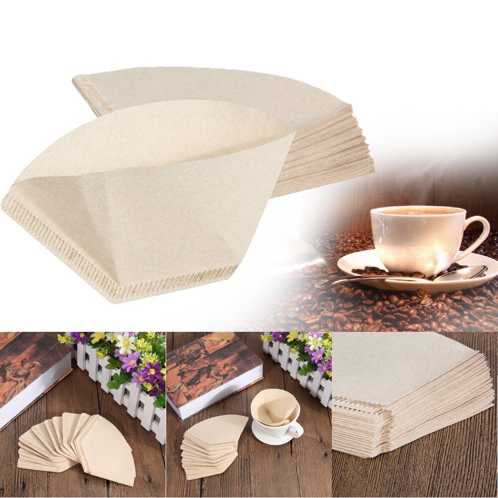 Útil 40 unids/lote n. ° 101, filtro de papel de café, goteo de mano plegado para filtro, tazón, máquina de café por goteo, herramienta de café de cocina