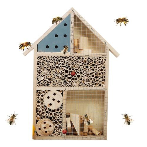 Insect House Bee Box Insect Feeding Nest Butterfly Insect Hotel Nesting Box For Bees Butterflies Garden Support: A