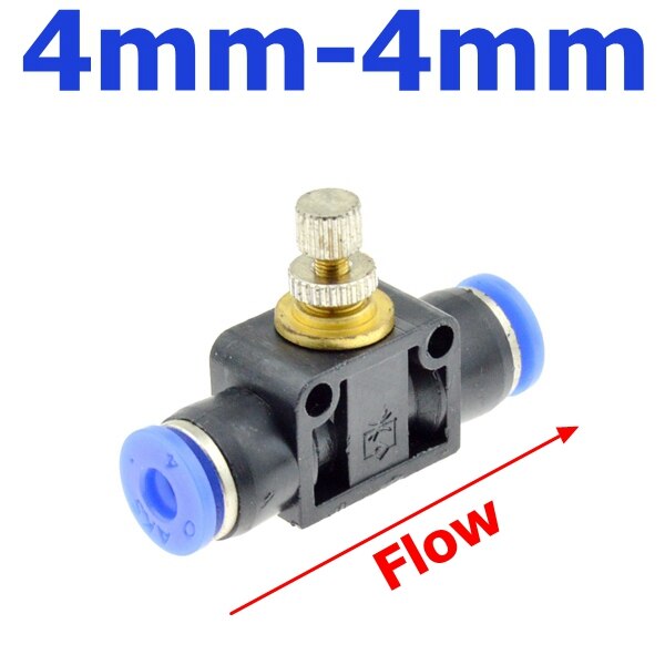 Pneumatic Airflow Regulator 4mm 6mm 8mm 10mm 12mm OD Hose Tube Gas Flow Adjust Valve Connector Fitting Air Speed Control Crane: 4mm
