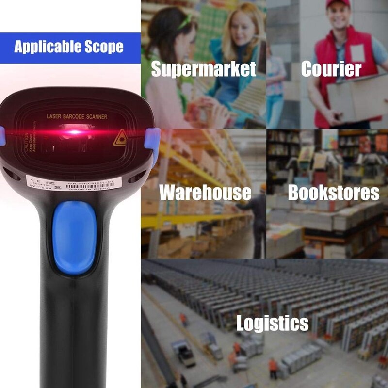 1D Wired Scanner One-Dimensional Barcode Scanner 1D 32 Bit Portable Bar Code Scanners