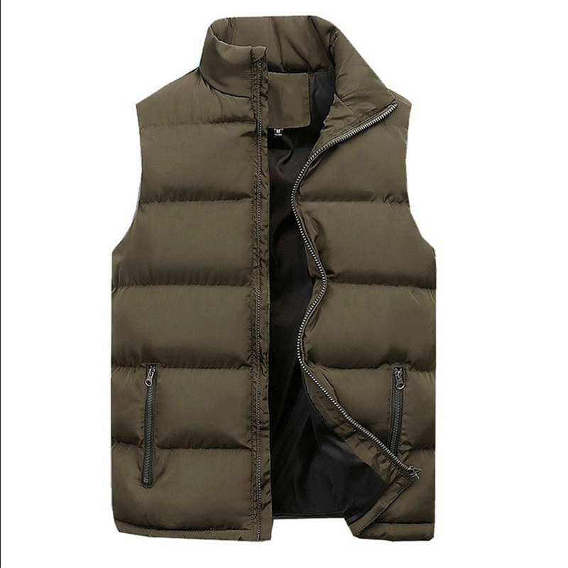 FGKKS 2023 invierno hombres chaleco Parkas algodón Casual sin mangas soporte ropa gruesa Color sólido chaleco chaqueta masculina
