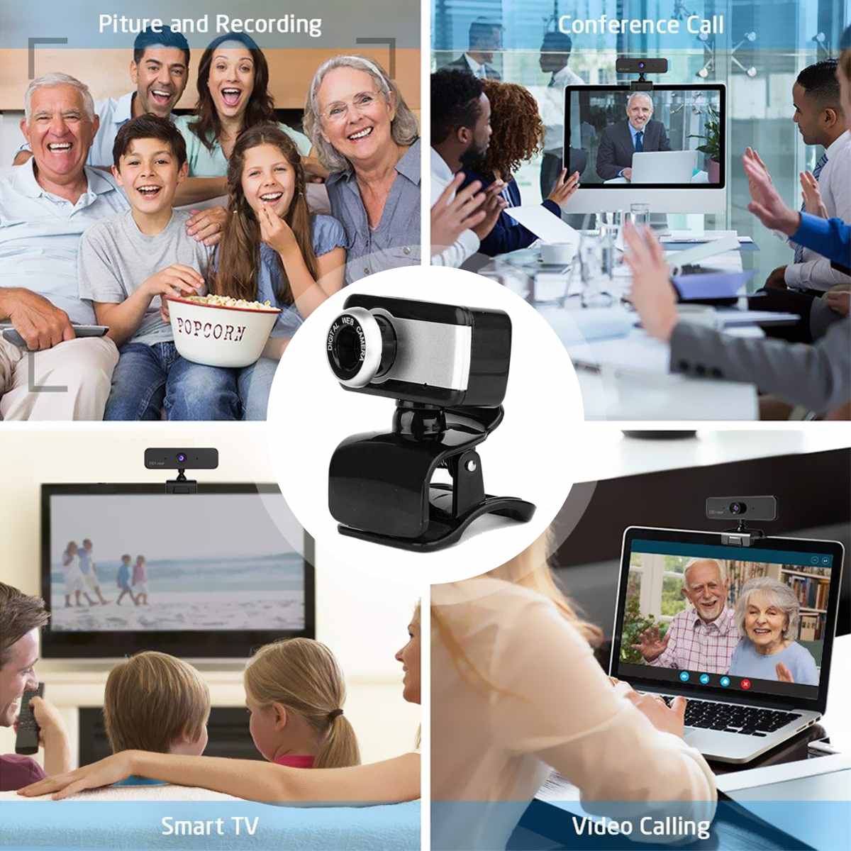 Kamera webcam 1080p hd langaton usb hd -verkko keskeytetty automaattitarkennus verkkokamera pc -kannettavan tietokoneen työpöydälle