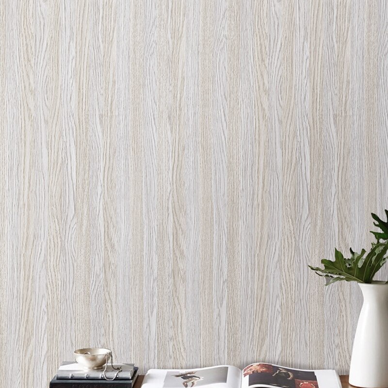 FashionSelf Adhesive Wallpaper Wood Grain Effect Waterproof Thick PVC Wallpaper Peel Stick Rolling Paper