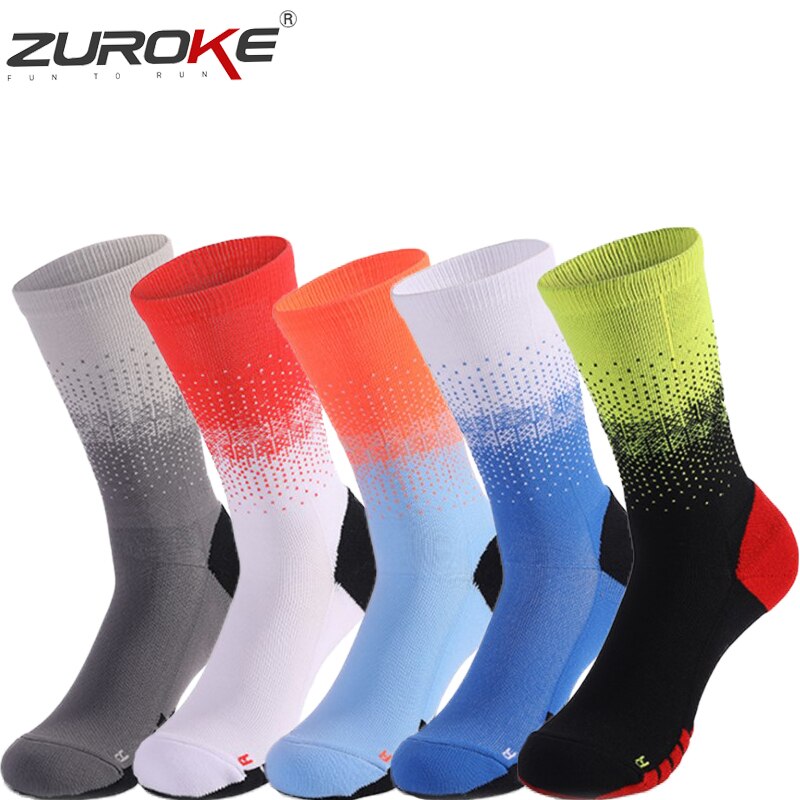 Sportlich Mittlere Waden Besatzung Socken für Männer Basketball Radfahren Weiche Kissen Dicke Socken Atmungsaktiv Schnell Trocken