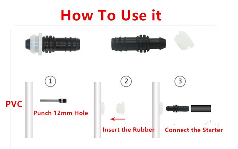 Dn16 Offtake For PVC Pipe With Rubber Grommet Starter Barb Connector For Poly Hose Into a PVC Pipe Drip Barb Fittings