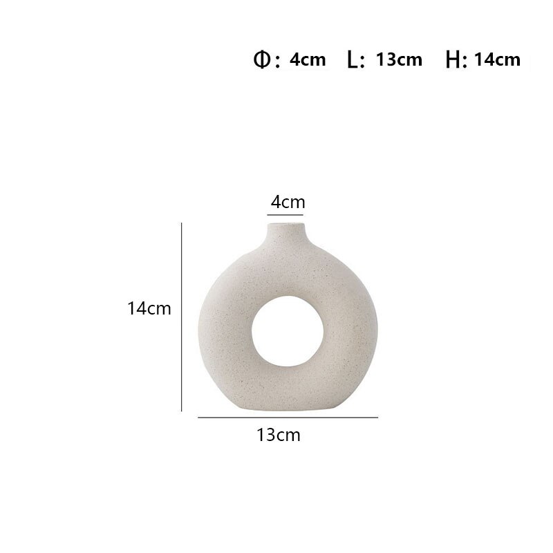 Białe wazony ceramiczne wazon na kwiaty nordycki wnętrze domu białe suszone wazony z kwiatami ceramiczna doniczka na kwiaty wazon artystyczny nowoczesne ozdoby prezenty: Ceramic Vase-D