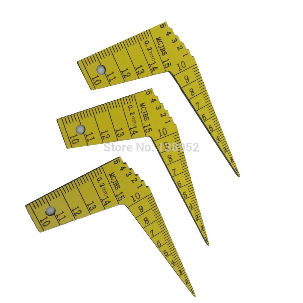 1pcs Japanese MCJBS plastic feeler gauge 1-15mm Taper Welding Feeler Gauge Gage Gap Ruler Automobile industry Measuring Tools