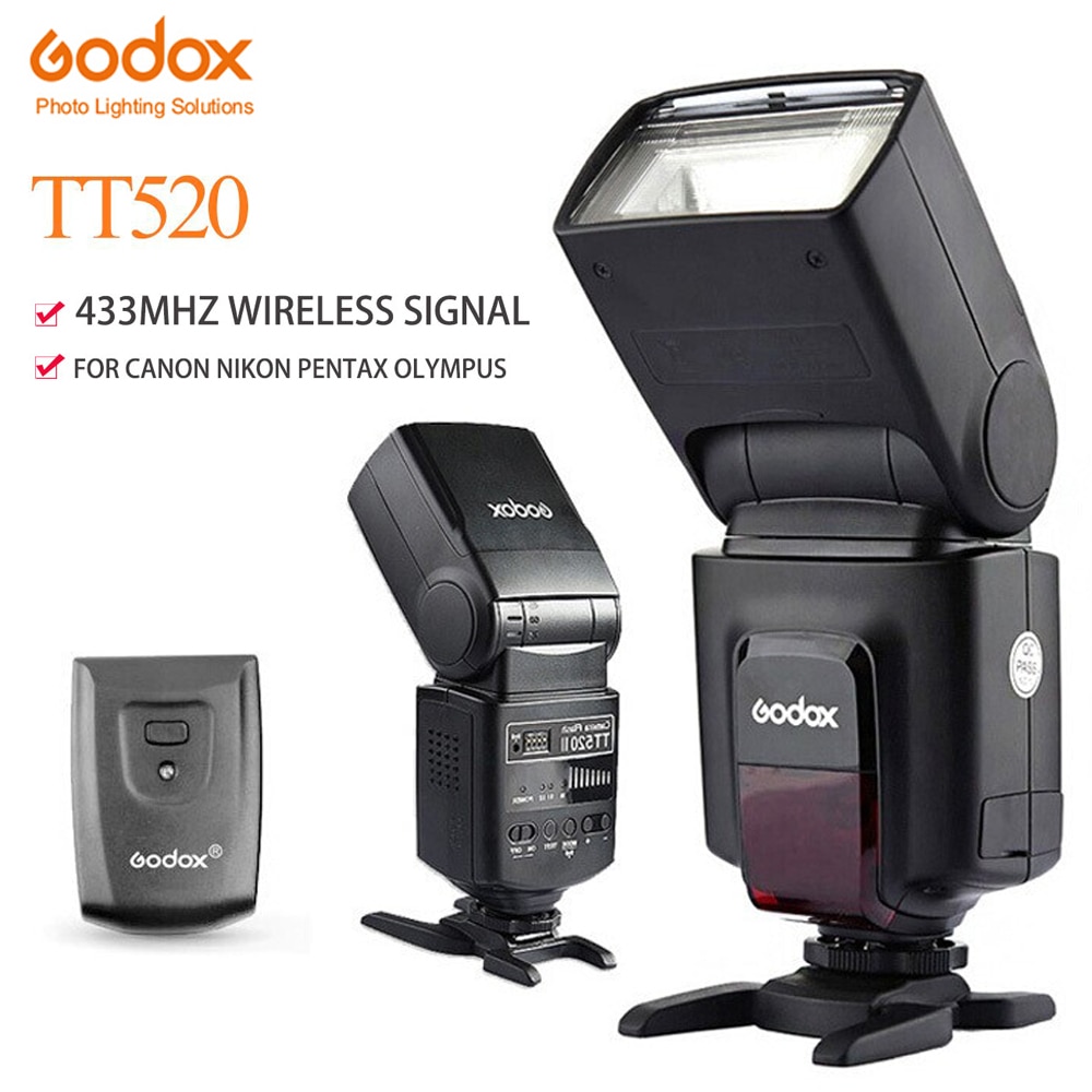 Godox TT520 Ii Flash Video Light Ingebouwde 433Mhz Draadloze Signaal Flash Trigger Lamp Voor Canon Nikon Pentax olympus Dslr Camera &#39;S