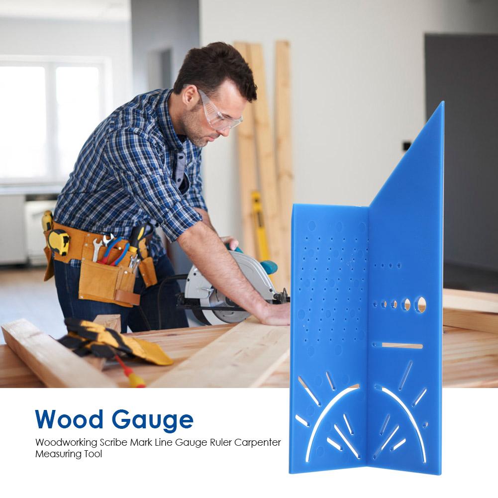 Woodworking Scribe Mark Line Wood Gauge Caliper Ruler Carpenter Multifunctional Measuring Tool Integrated Scribe Drilling Tool