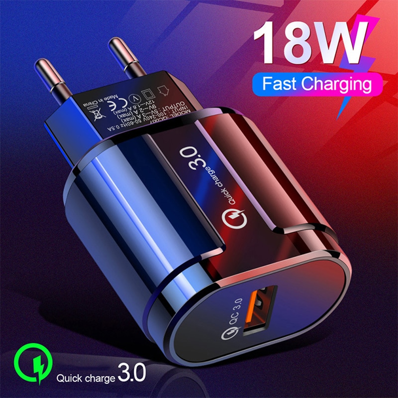 Quick Charge 3.0 Universele Us Eu Charger Usb 18W 5V 3A Muur Mobiele Telefoon Snel Opladen Adapter Voor iphone Xiaomi Samsung Huawei