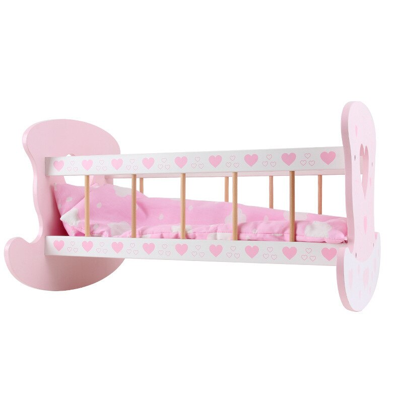 Vroegschoolse Wieg Simulatie Pop Bed Kind Rollenspel Baby Speelhuis Schudden Bed Speelgoed Meubels